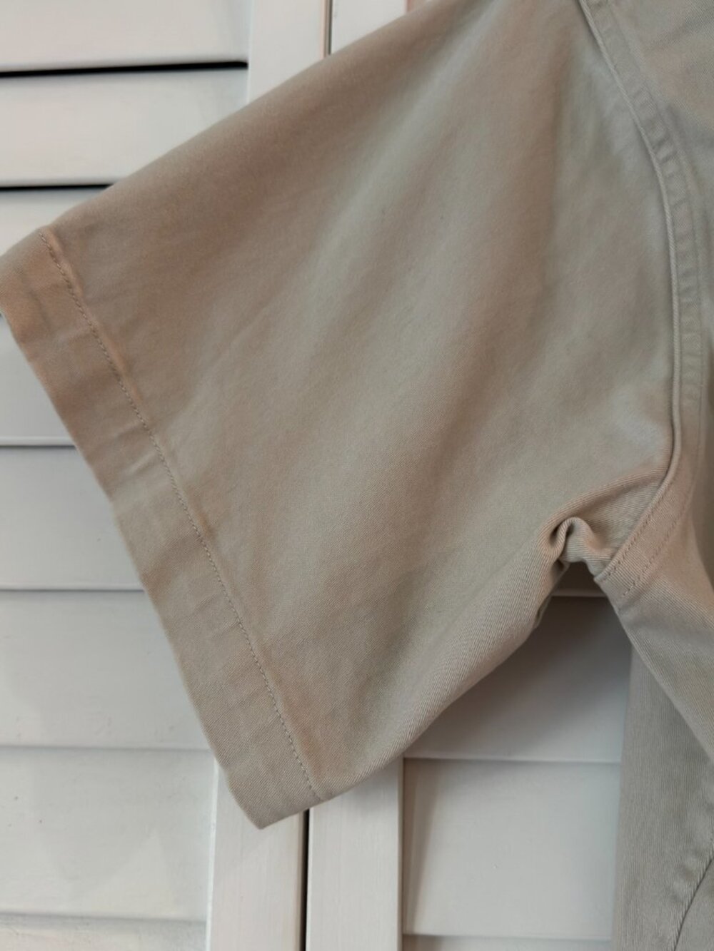 Fear Of God Essentials Women's boy scout Short Sleeve shirt Wheat Large Button - Picture 6 of 7